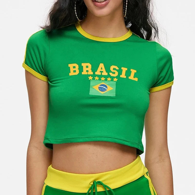 Y2k Vintage Five-star Crop Tops ClothesLuxe